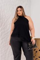 Conjunto De Calça material sintético Feminino Plus Size - Conjunto De Calça material sintético Feminino Plus Size -
