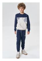 Conjunto de Calça Moletom Azul Marinho com Branco Johnny Fox Conjunto de Calça Moletom Azul Marinho com Branco Johnny Fox