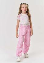 Conjunto de Calça Rosa Infantil 3 peças Kukie