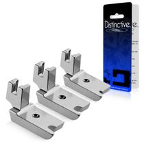 Conjunto de Calcadores Distinctive 1/4", 1/8", 3/16" para Máquina de Costura com Calcador Baixo