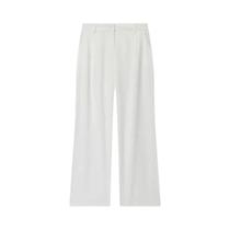 Conjunto De Calças Brancas De Cintura Alta E Pernas Largas Para Mulheres, Top Cropped off Shoulder,