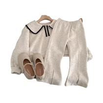 Conjunto De Calças Com Capuz De Manga Comprida Para Meninas, Moda Coreana, Roupa Casual Com Urso Conjunto De Calças Com Capuz De Manga Comprida Para Meninas, Moda Coreana, Roupa Casual Com Urso