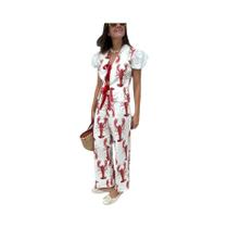 Conjunto De Calças Com Estampa De Desenho Animado Para Mulheres, Camisa De Manga Curta E Calças De Conjunto De Calças Com Estampa De Desenho Animado Para Mulheres, Camisa De Manga Curta E Calças De