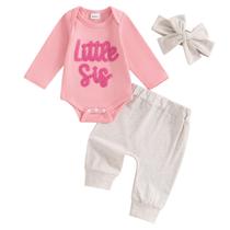 Conjunto de calças de algodão com duas abóboras e macacão recém-nascido Conjunto de calças de algodão com duas abóboras e macacão recém-nascido