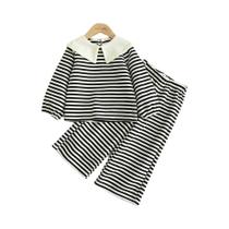 Conjunto De Calças E Blusa Listrada De Manga Longa Casual Para Meninas De 3 a 7 Anos, Roupas Conjunto De Calças E Blusa Listrada De Manga Longa Casual Para Meninas De 3 a 7 Anos, Roupas