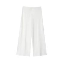 Conjunto De Calças Largas De Verão Para Mulheres, Top Sem Mangas De Tricô, Roupa Casual Em 2 Peças
