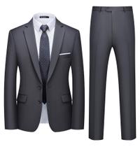 Conjunto de calças Suit WULFUL, 2 peças, blazer, ajuste fino e dois botões Conjunto de calças Suit WULFUL, 2 peças, blazer, ajuste fino e dois botões