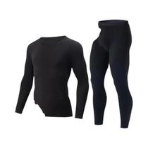 Conjunto De Calças Térmicas De Manga Longa Para Homens, Casual De Outono E Inverno, Fitness Em Cor
