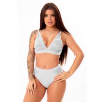 Conjunto de Calcinha Renda Confortável e Sutiã Sem Bojo Com Microfibra Lingerie Sensual e Elegante