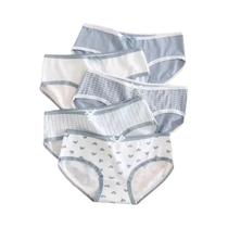 Conjunto De Calcinhas De Algodão Femininas Com Estampa De Coração E Laço, Confortáveis E