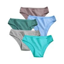 Conjunto De Calcinhas De Algodão Femininas Lingerie Sexy Em Cores Sólidas Tamanhos XS-4XL 5PCS