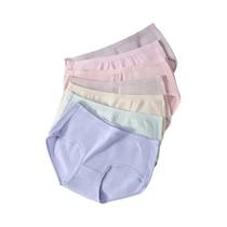 Conjunto De Calcinhas De Algodão Respirável Para Mulheres Com Laço Fofo, Cuecas De Cintura Baixa,