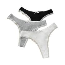 Conjunto De Calcinhas De Cintura Baixa Com Renda Para Mulheres, Respirável E Confortável, Cores