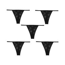 Conjunto De Calcinhas De Renda Femininas Lingerie Floral Sexy Tanga G-String 5PCS Roupas Íntimas Conjunto De Calcinhas De Renda Femininas Lingerie Floral Sexy Tanga G-String 5PCS Roupas Íntimas