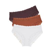 Conjunto De Calcinhas De Renda Sexy Para Mulheres Em Algodão Floral Baixa Cintura Sem Costura