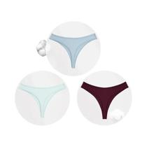 Conjunto De Calcinhas G-String De Algodão Femininas De Baixa Cintura 3 Peças Sexy Tanga Biquíni 7