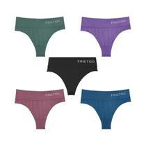 Conjunto De Calcinhas plus Size Para Mulheres, Tanga De Cintura Alta, Lingerie Respirável E Macia