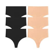Conjunto De Calcinhas Sem Costura Femininas De Cintura Alta 6 Peças Sexy G Strings Tangas Lingerie