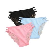 Conjunto De Calcinhas Sexy De Renda Floral Para Mulheres, Cintura Baixa, Transparente, Com Alças