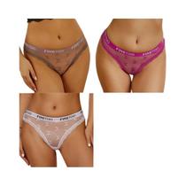 Conjunto De Calcinhas Sexy Em Renda Para Mulheres, G-String De Cintura Baixa, Lingerie Transparente