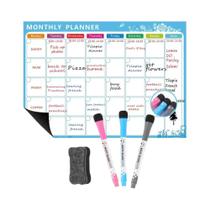 Conjunto De Calendário Magnético Para Quadro Branco Com Programação Semanal E Mensal Para Geladeira