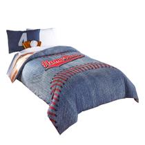 Conjunto de cama Benzara Baseball Print Poliéster Full 22x218x218cm
