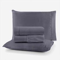 Conjunto de Cama Casal 400 Fios 4 Peças Ponto Palito