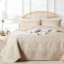 Conjunto de Cama com Edredom akkialla Queen Bege em Microfibra Conjunto de Cama com Edredom akkialla Queen Bege em Microfibra