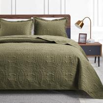 Conjunto de Cama com Edredom Love's Cabin King Size Verde 3 Peças Conjunto de Cama com Edredom Love's Cabin King Size Verde 3 Peças
