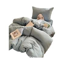 Conjunto De Cama De 3 Peças Em Cor Sólida, Capa De Edredom Macia E 2 Fronhas, Roupa De Cama