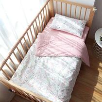 Conjunto de cama de berço 100% algodão para meninas infantis, 3Pcs incluem capa de edredom, folha de encaixe, fronha, roupa de cama bebê, decoração de berçário, sem enchimento (cisne)