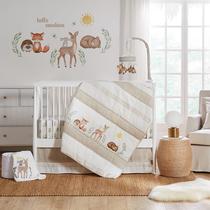 Conjunto de cama de berço Levtex Baby Woodland Pals 5 peças de creme