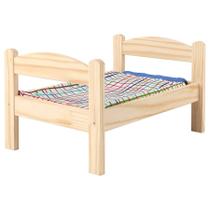 Conjunto de cama de boneca I-K-E-A DUKTIG Pine com roupa de cama para crianças RPG Conjunto de cama de boneca I-K-E-A DUKTIG Pine com roupa de cama para crianças RPG