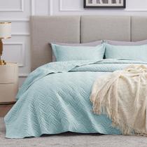 Conjunto de cama de edredão Love's cabin California King Light Blue