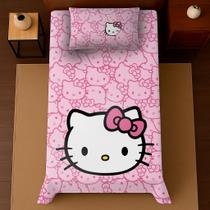Conjunto de cama de solteiro 2 peças Hello Kitty 1 Lençol e fronha
