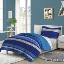 Conjunto de cama dream FACTORY Kids Easy-Wash Microfiber Twin Blue