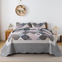 Conjunto de cama HoneiLife Oversized King Quilt 305x305 cm cinza