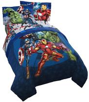 Conjunto de cama Jay Franco Marvel Avengers completo com edredom e lençol