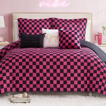 Conjunto de Cama Juicy Couture King Reversível Xadrez 6 Peças Conjunto de Cama Juicy Couture King Reversível Xadrez 6 Peças
