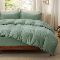 Conjunto de Cama King Bedsure - Capa de Edredom e Lençol com Elástico - Cor Sage