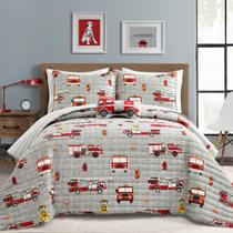 Conjunto de cama Lush Decor Fire Truck Quilt Full/Queen, 4 peças Conjunto de cama Lush Decor Fire Truck Quilt Full/Queen, 4 peças