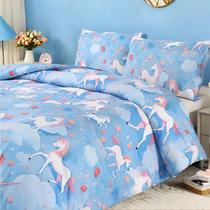 Conjunto de cama MAG MAG, 3 peças de edredom unicórnio em tamanho real