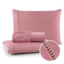 Conjunto de Cama Queen 400 Fios 3 Peças Ponto Palito