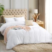 Conjunto de cama Utopia King 264x229 cm de microfibra macia branca