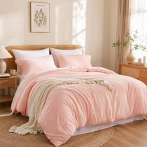 Conjunto de Cama Weigelia Queen 7 peças Rosa Blush em Microfibra