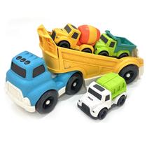 Conjunto de Caminhões de Brinquedo para Bebês Baimiby 4 em 1 com Carros de Construção Conjunto de Caminhões de Brinquedo para Bebês Baimiby 4 em 1 com Carros de Construção