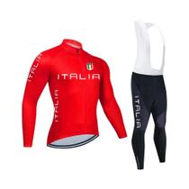 Conjunto De Camisa De Ciclismo De Lã Térmica De Inverno Masculino Manga Longa Calças Bib Mtb Roupas