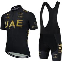 Conjunto de Camisa de Ciclismo Emirados Árabes Unidos 2024 - Manga Curta para Equipe MTB Masculina Conjunto de Camisa de Ciclismo Emirados Árabes Unidos 2024 - Manga Curta para Equipe MTB Masculina