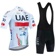 Conjunto de Camisa de Ciclismo Emirados Árabes Unidos 2024 - Manga Curta para Equipe MTB Masculina Conjunto de Camisa de Ciclismo Emirados Árabes Unidos 2024 - Manga Curta para Equipe MTB Masculina