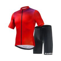 Conjunto De Camisa E Bermuda De Ciclismo Masculina Com Almofada De Gel 4D Respirável E Refletiva